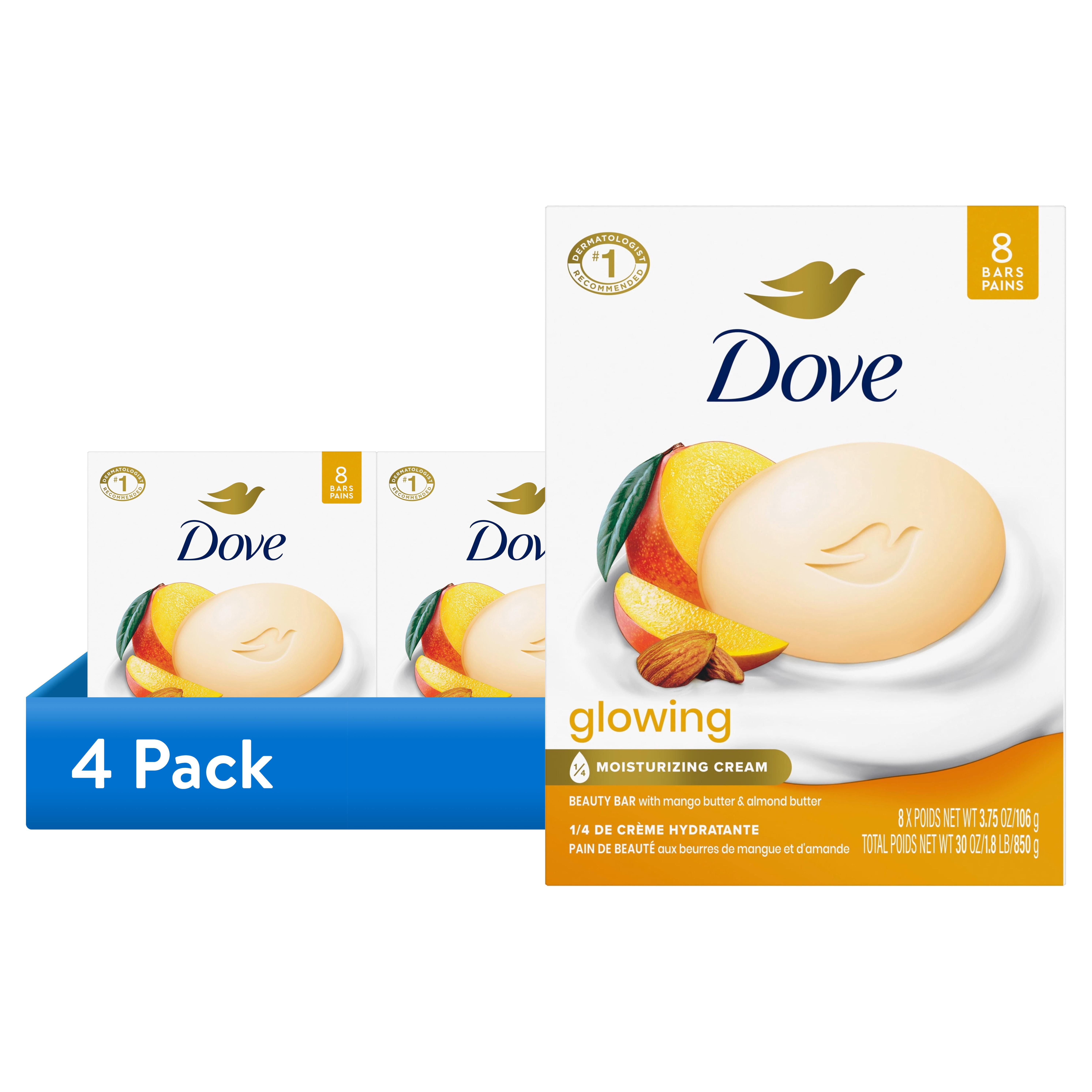 (4 pack) Dove Beauty Bar Soap For Soft, Smooth Skin, Original, With 1/4 Moisturizing Cream, 3.75 oz 8 Bars