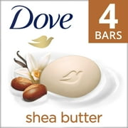 Dove Beauty Bar Women's Bath Soap Moisturizing Gentle All Skin Shea Butter & Vanilla, 3.75 oz 4 Bars