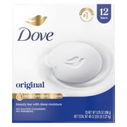Dove Beauty Bar Beauty Bar Soap For Soft, Smooth Skin, Original, With 1/4 Moisturizing Cream , 3.75 oz 12 Bars