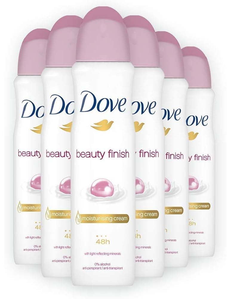 Dove Beauty Finish 150 ml Deodorant Spray, International Version, Quick Delivery. 6 Spray Cans