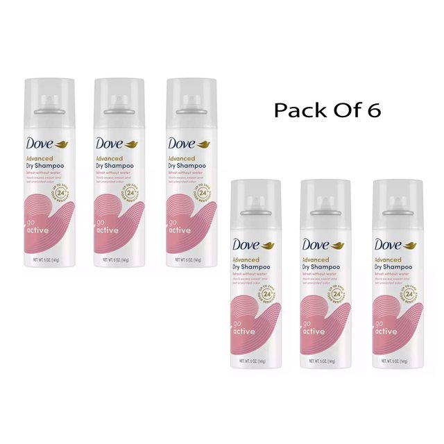 Dove Beauty Go Active Dry Shampoo 5 Oz (Pack Of 6)