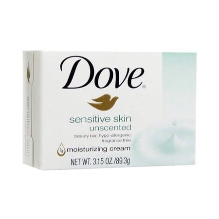 Dove Beauty Moisturizing Cream Bar Soap For Sensitive Skin Unscented - 3.15 Oz