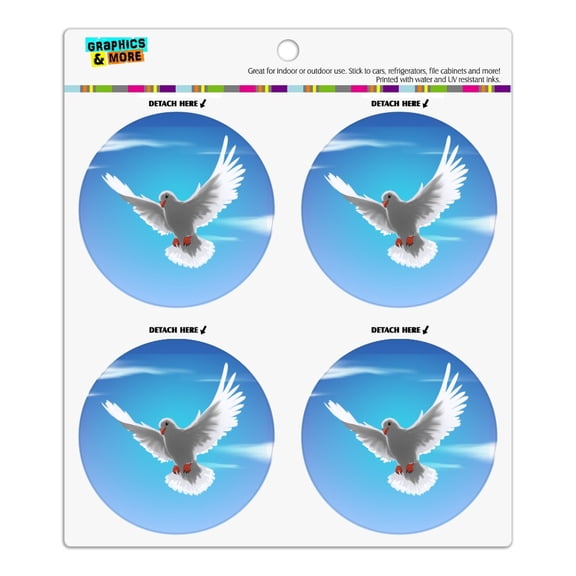 Dove Bird Flying In the Sky Refrigerator Fridge Locker Vinyl Circle Magnet Set