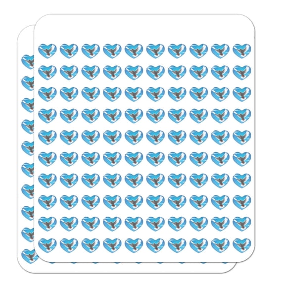 Dove Bird Flying in The Sky Heart Shaped Planner Calendar Scrapbook Craft Stickers