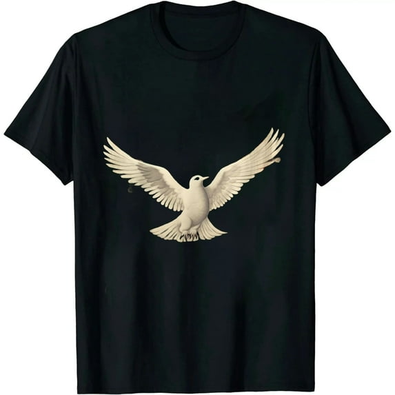 Dove Bird of Distress Peace Sign Kindness and Flower Peace T-Shirt