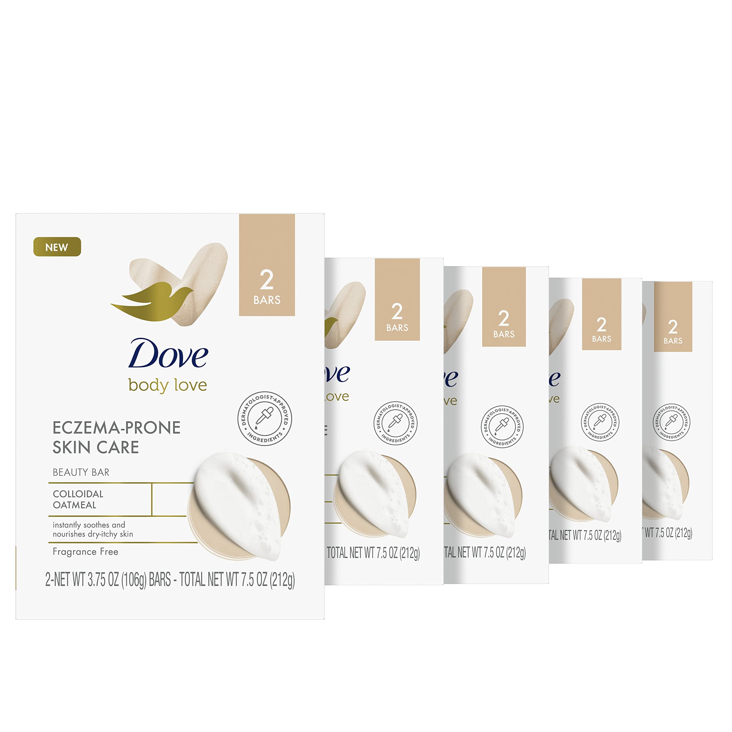 Dove Body Love Beauty Bar Soap EczemaProne Skin Care 10 Count
