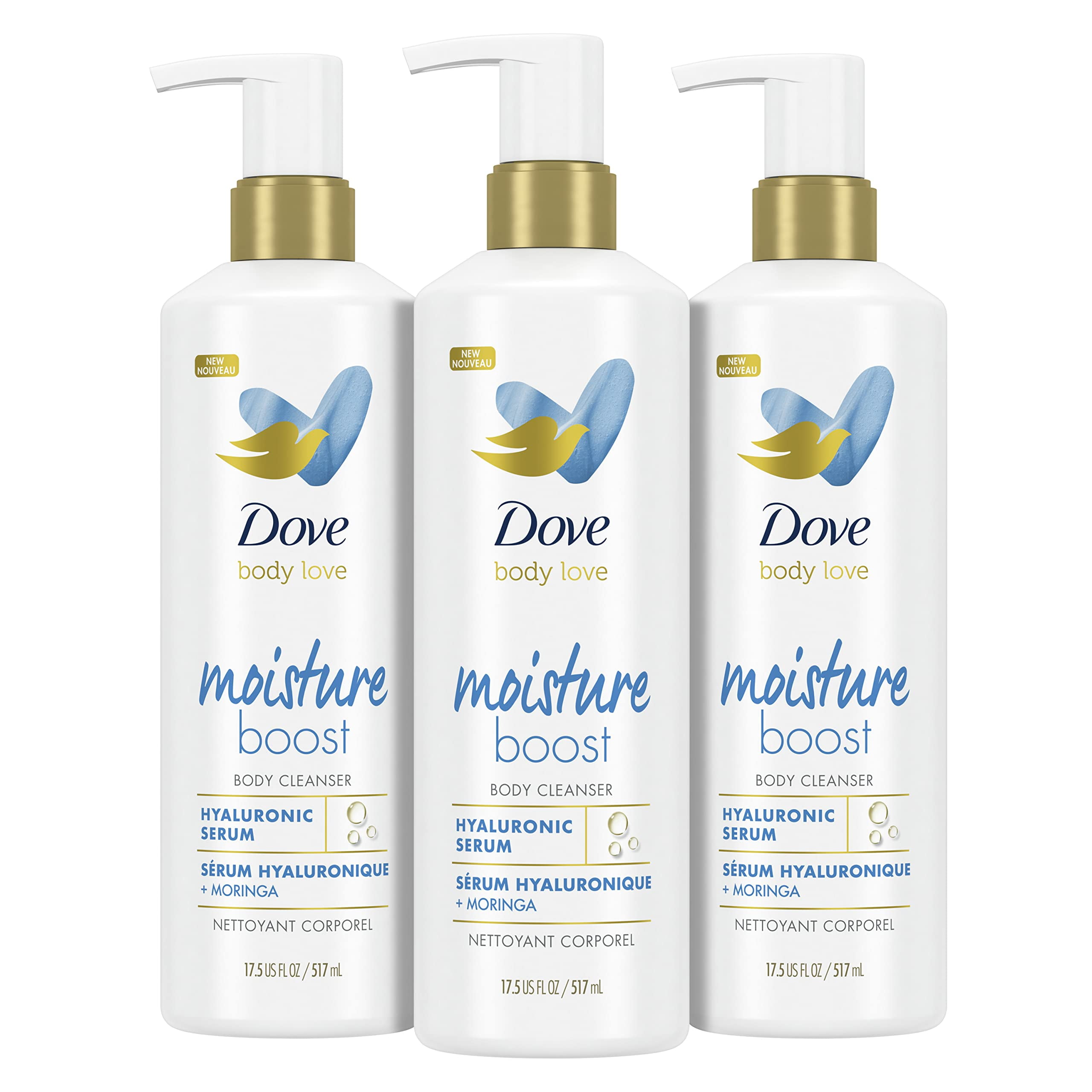 Dove Body Love Body Cleanser Moisture Boost 3 Count For Dry Skin Body