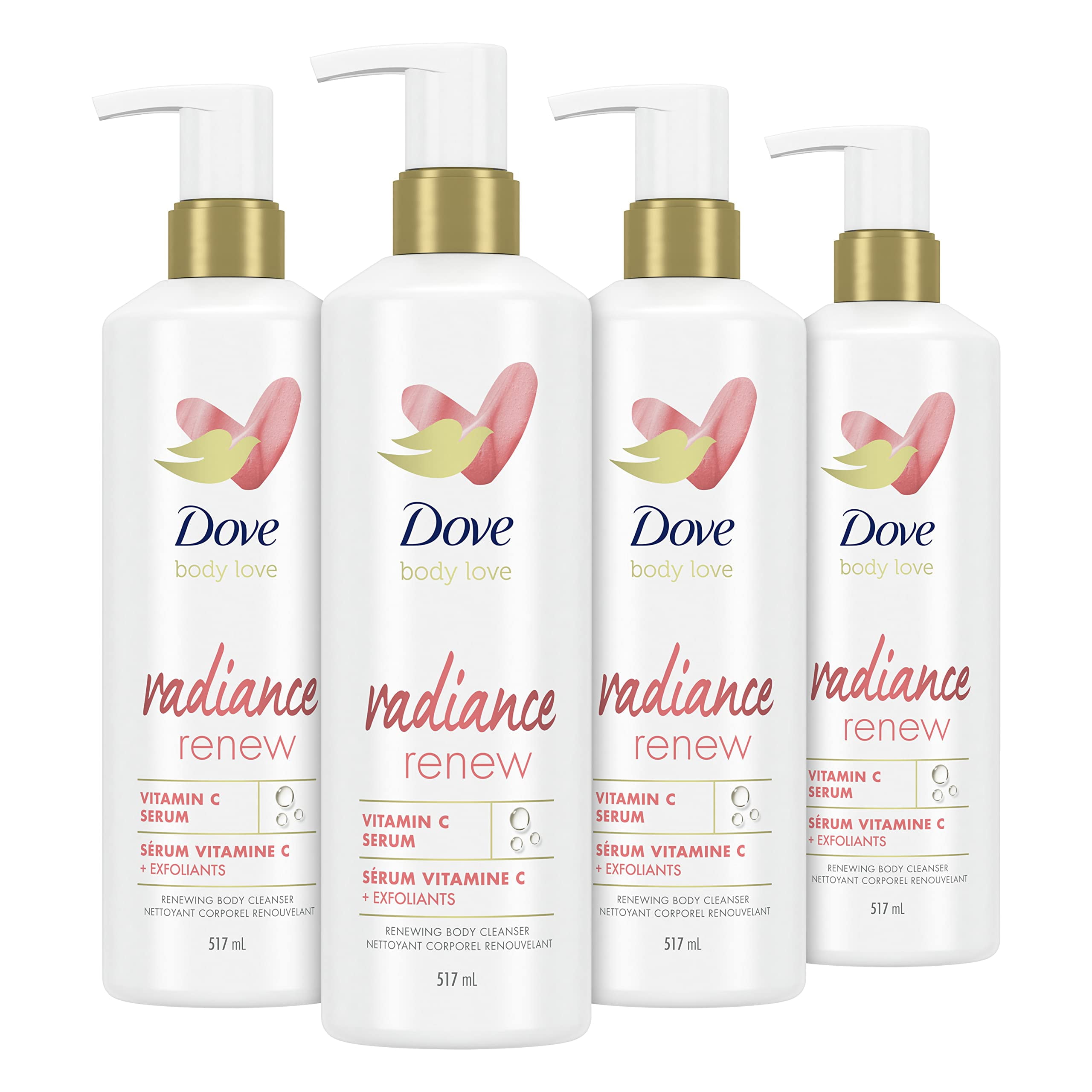 Dove Body Love Body Cleanser Radiance Renew 4 Count For Dull Skin