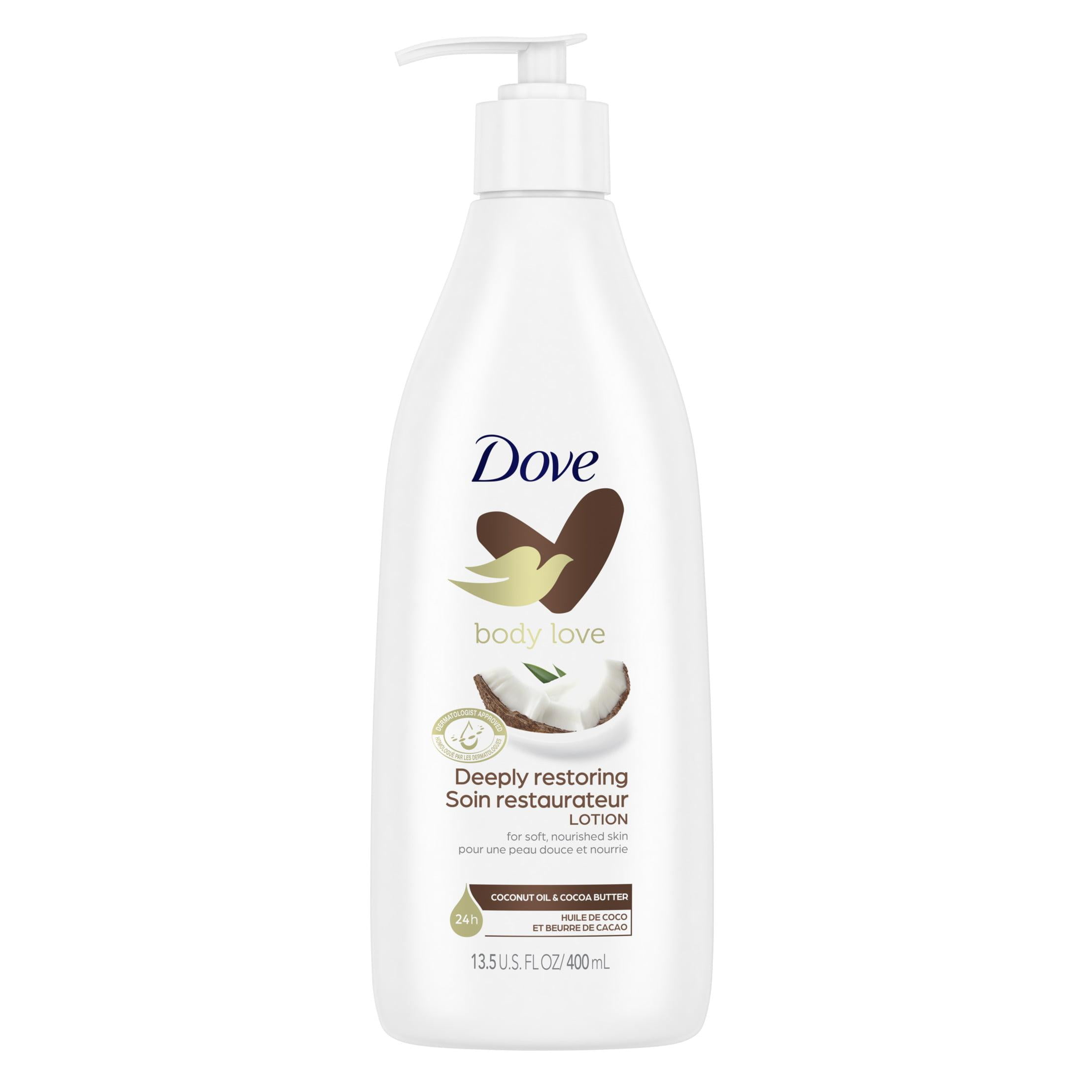 Dove Body Love Deeply Restoring Women's Body Lotion Dry Skin Coconut Oil & Cocoa Butter, 13.5 oz