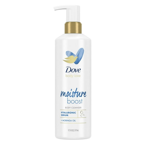 Dove Body Love Moisture Boost Daily Use Hyaluronic Acid Women's Body Cleanser, Vanilla, 17.5 fl oz