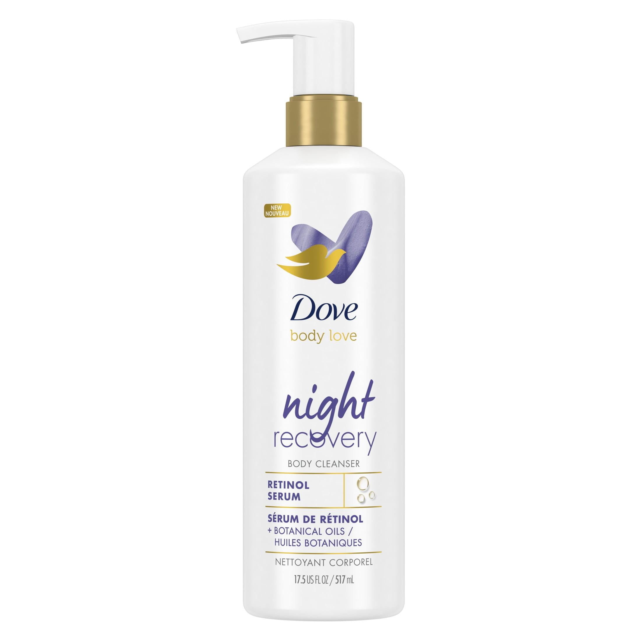 Dove Body Love Night Recovery Daily Use Retinol Serum Women's Body Cleanser, 17.5 fl oz