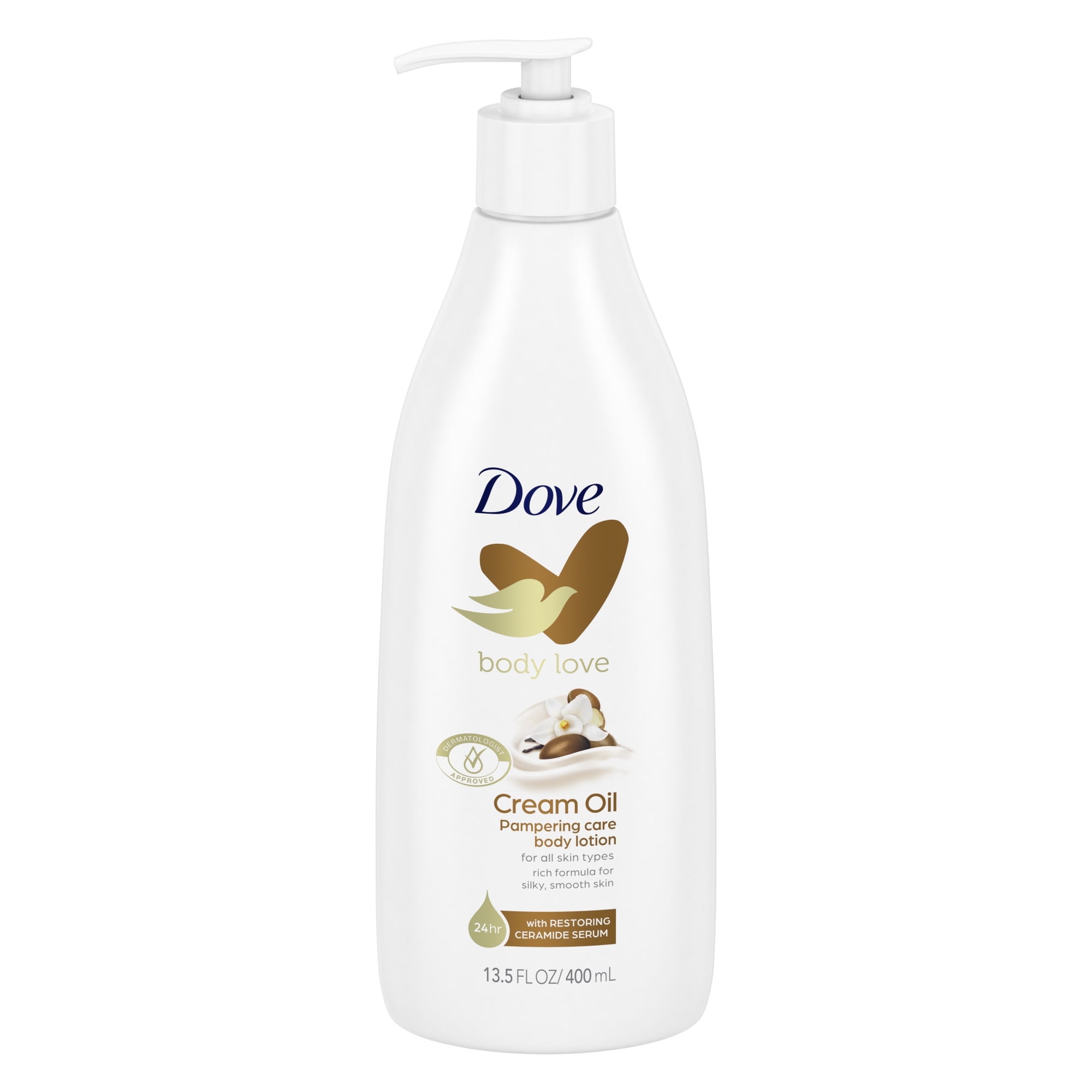Dove Lotion Non Oil Body Body Pampering Skin, Greasy for fl Care 13.5 Cream Love oz Dry