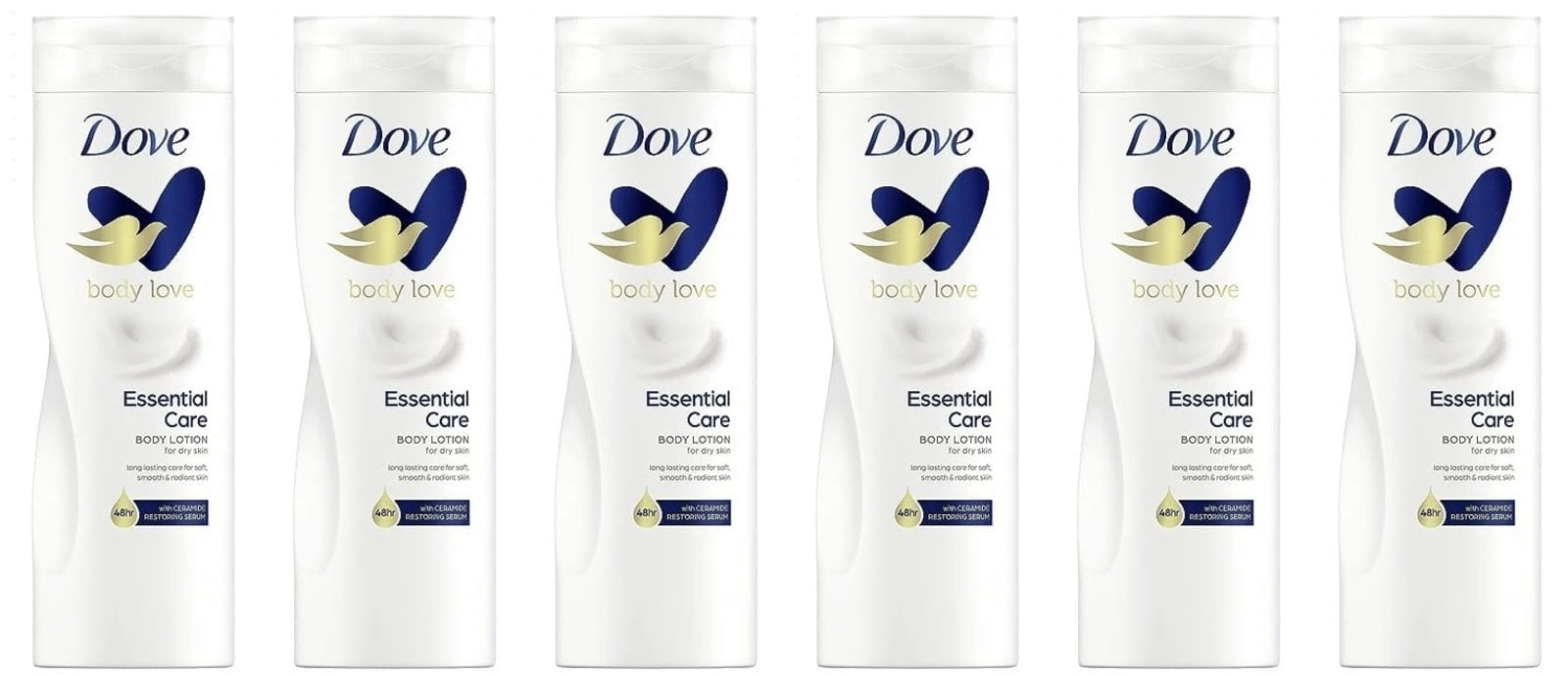 Dove Body Love Rich Nourishment Cream, Face, Hand & Body Lotion for Extremely Dry Skin, Fast-Absorbing 48-Hour Moisturizing Cream with Ceramide Serum- Pack of 6