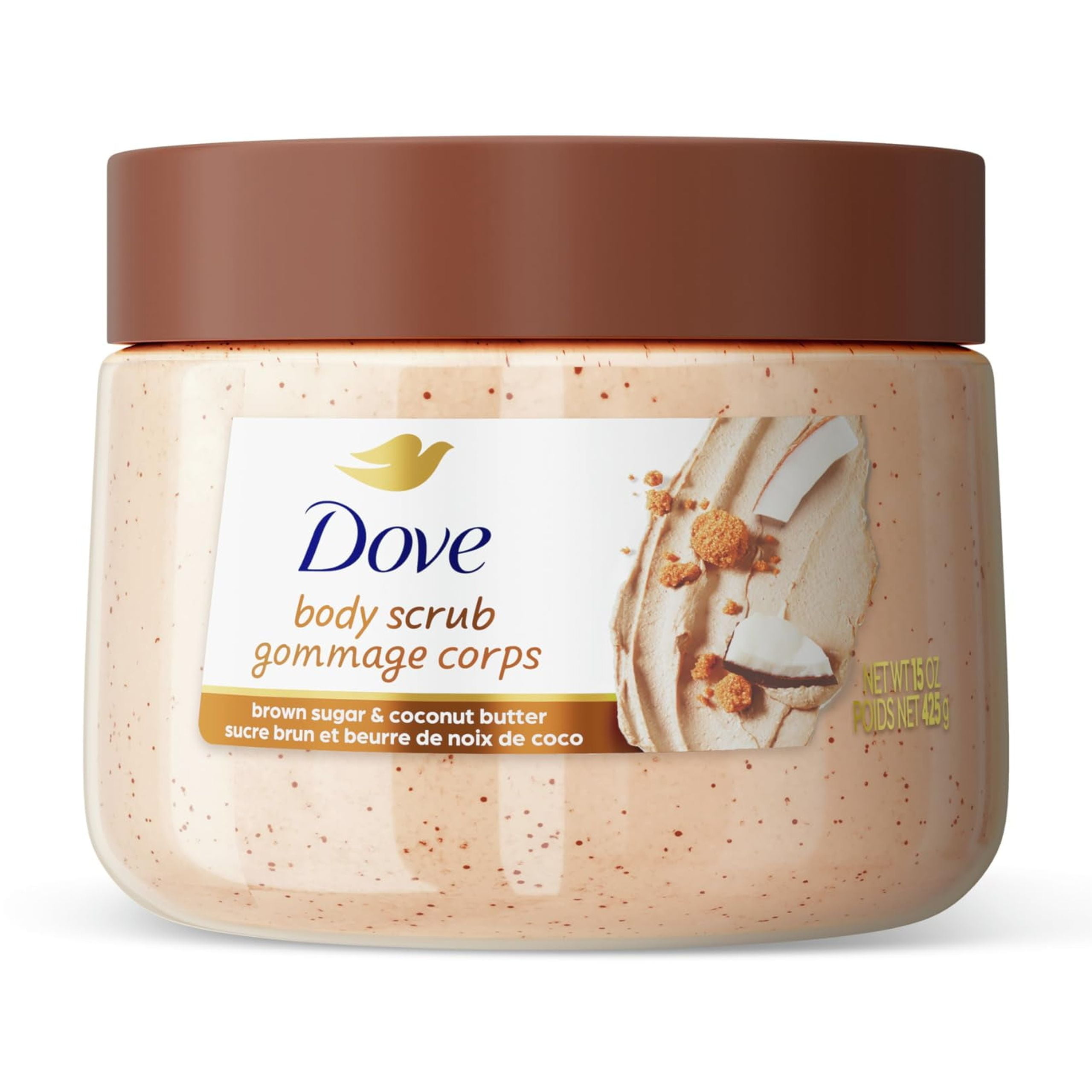 Dove Brown Sugar and XEF1Coconut Body Scrub Exfoliates and Deeply Nourishes for Smooth, Radiant Skin 15oz