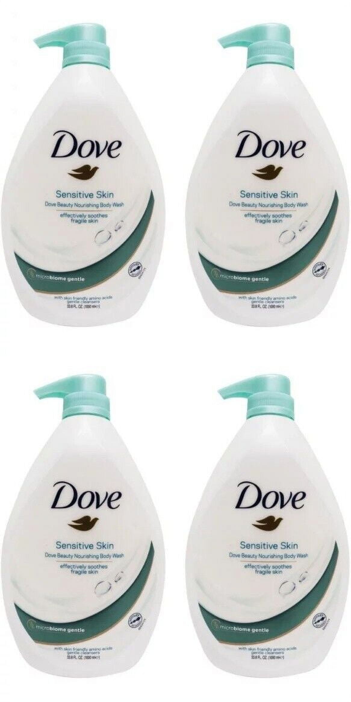 Dove Body Wash Deeply Nourishing W/Pump Sensitive Skin Hand Wash Liquid Soap 1L4 Pack
