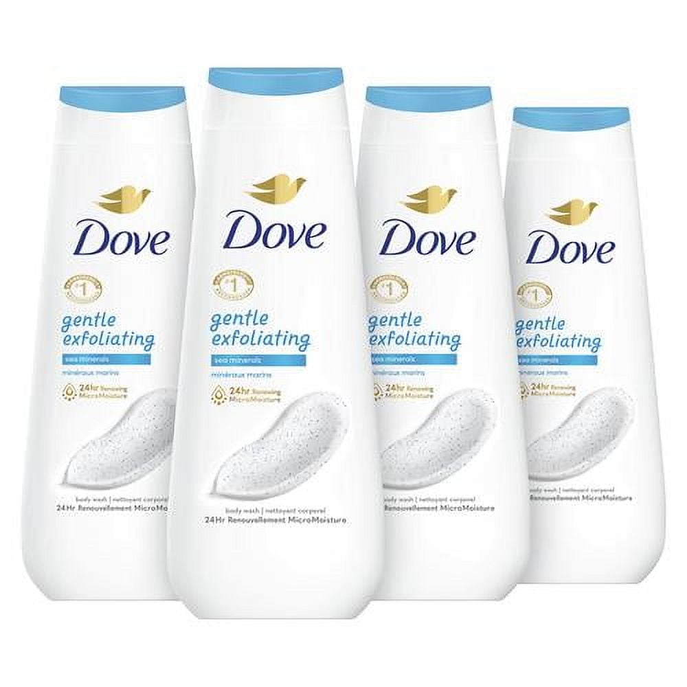 Dove Body Wash Gentle Exfoliating With Sea Minerals 4 Count Instantly Reveals Visibly Smoother Skin Cleanser That Effectively Washes Away Bacteria While Nourishing Your Skin 20 Oz - Pack of 2