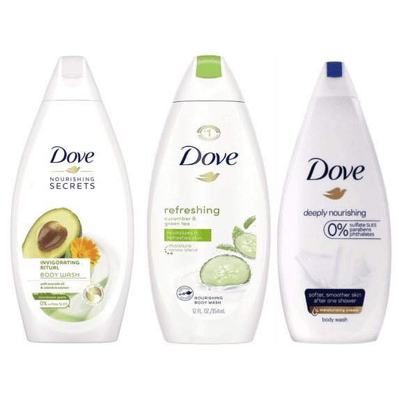 Dove Body Wash Shower Gel 16.9 Oz Flavor:Nourishing Set Size:Pack of 3