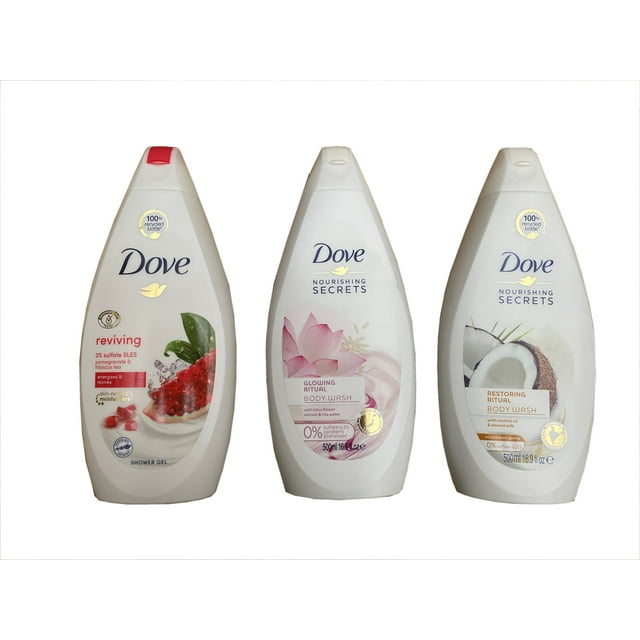 Dove Body Wash Shower Gel 16.9 Oz FlavorRefreshing Set SizePack of 3