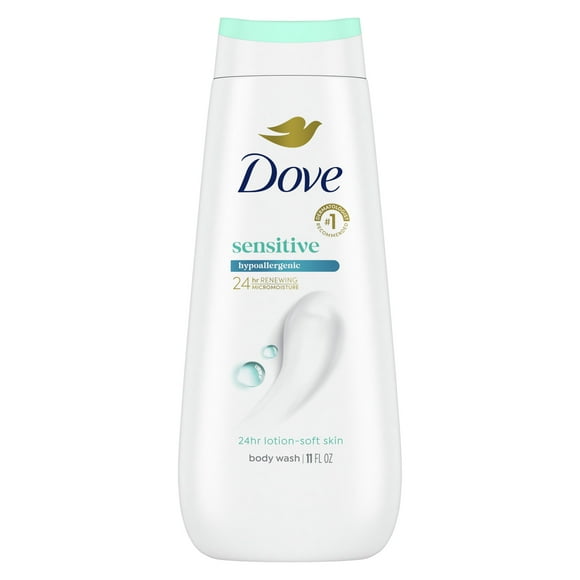 Dove Body Wash for Women Moisturizing Sensitive Skin Gentle Hypoallergenic All Skin, 11 oz