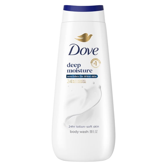 Dove Body Wash For 24hr Lotion-Soft Skin-Deep Moisture Moisturizing Skin Cleanser with No Sulfates No Parabens ,11 fl oz