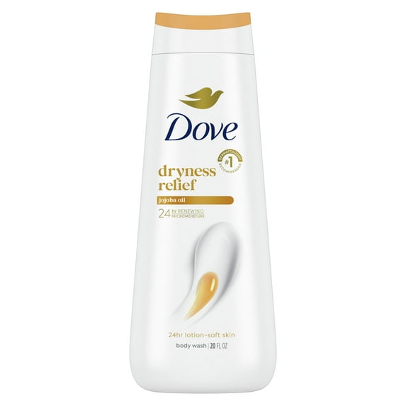 Dove Body Wash for Women Renewing Dryness Relief with Jojoba Oil Cleanser All Skin, 20 oz
