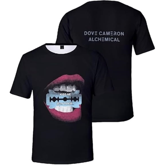 Dove Cameron 2025 Merch T-shirt Trendy Print Round Neck Short Sleeves Unisex Cool Streetwear