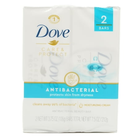 Dove Care & Protect Antibacterial Beauty Bar - 2 - 3.75 oz Bars