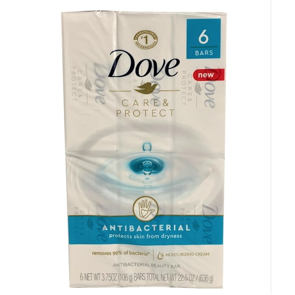 Dove Care & Protect Beauty Bar, 6 Bars, 3.75 oz each, Moisturizing Cream MS