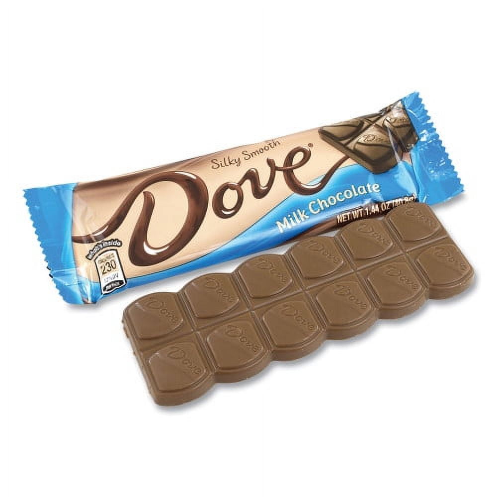 Dove Chocolate Milk Chocolate Bars, 1.44 oz, 18 Bars/Carton, Each