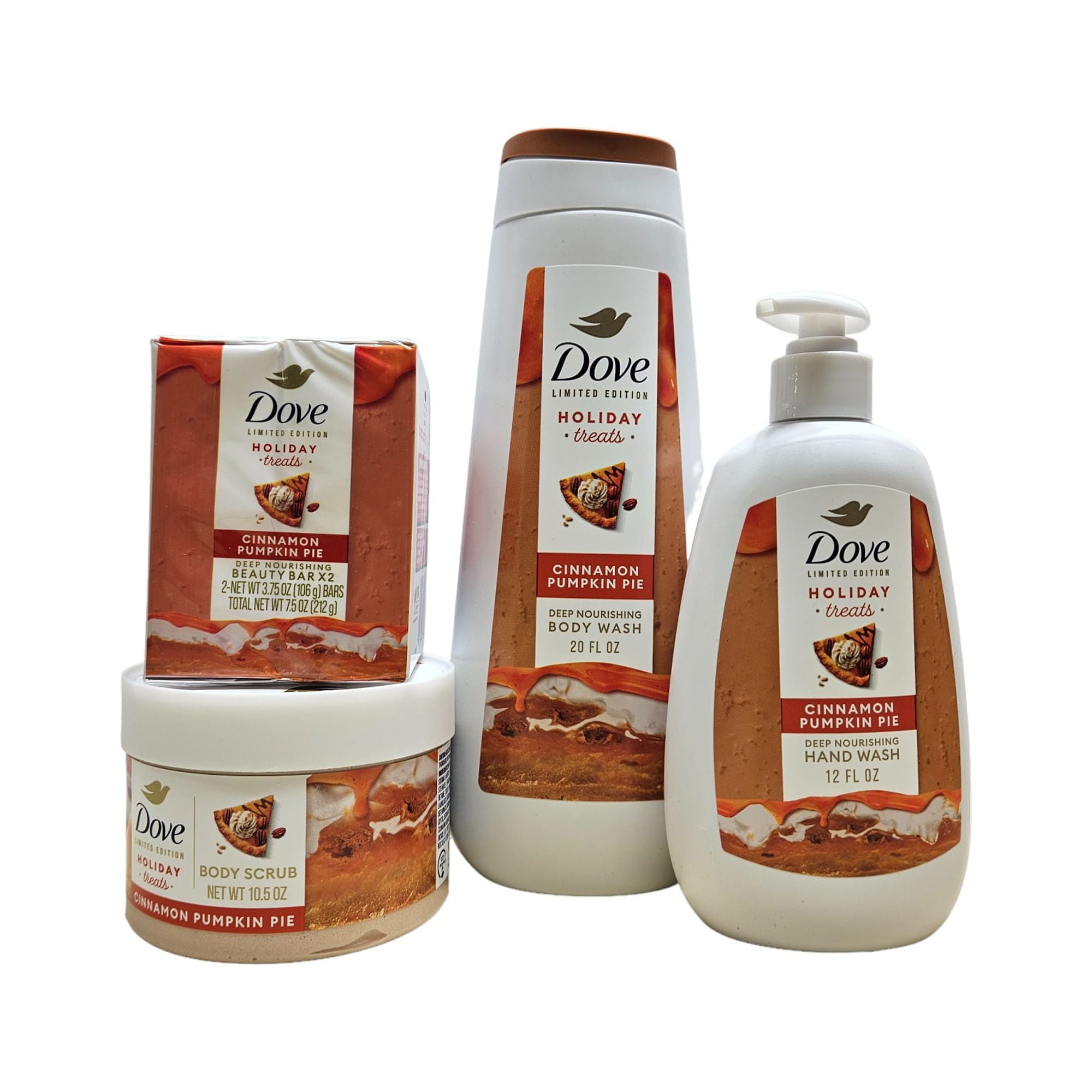Dove Cinnamon Pumpkin Pie Body Wash, Body Scrub, Bar Soap & Hand Soap