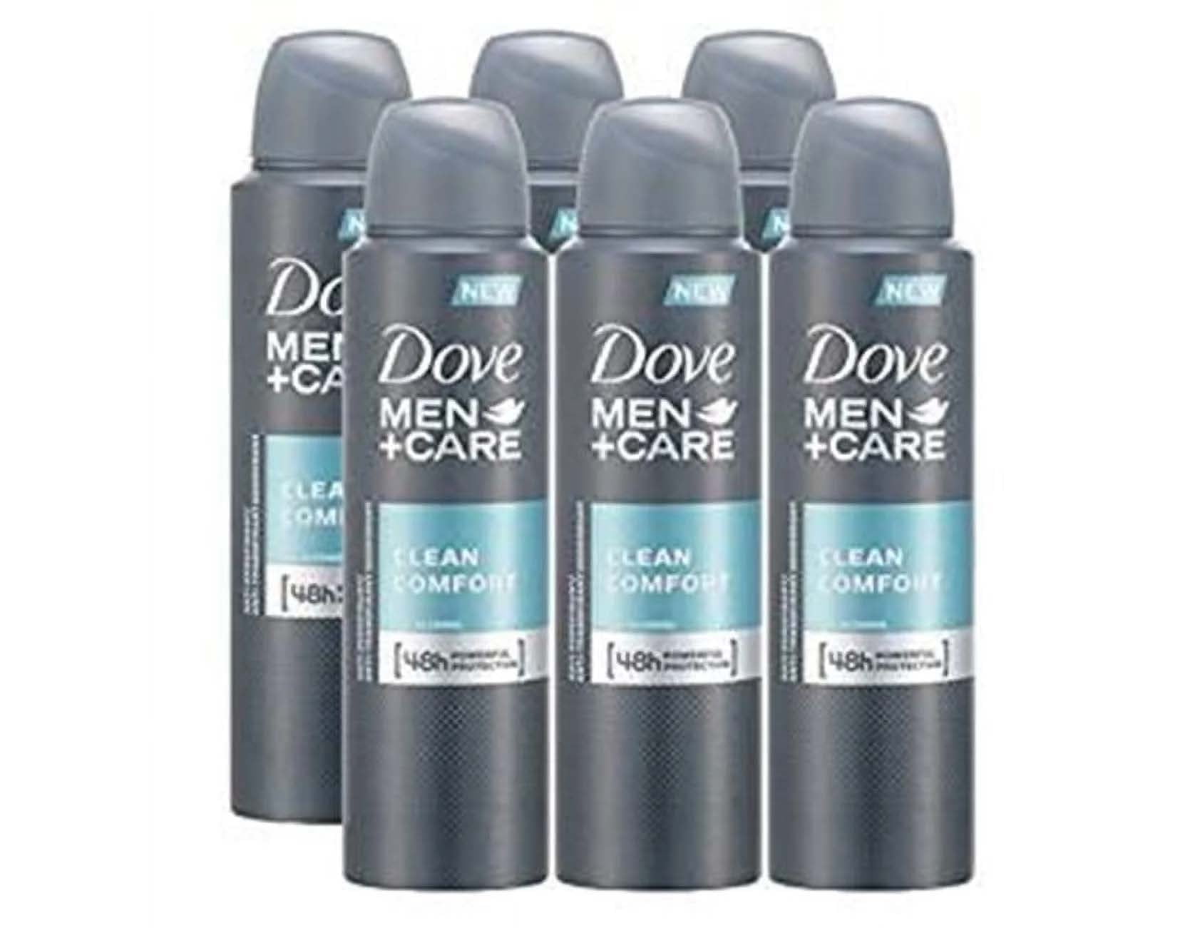 Dove Clean Comfort 150 ml Deodorant Spray, 6 Pack, International Version. Quick Delivery