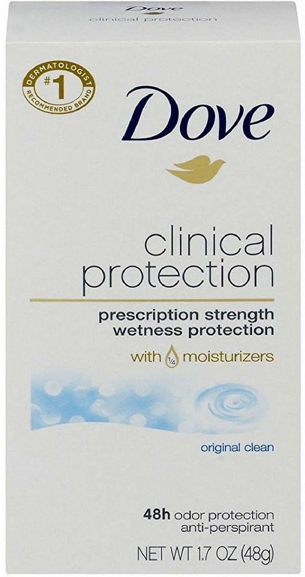Dove Clinical Protection Antiperspirant, Original Clean 1.7 oz (Pack of 4)