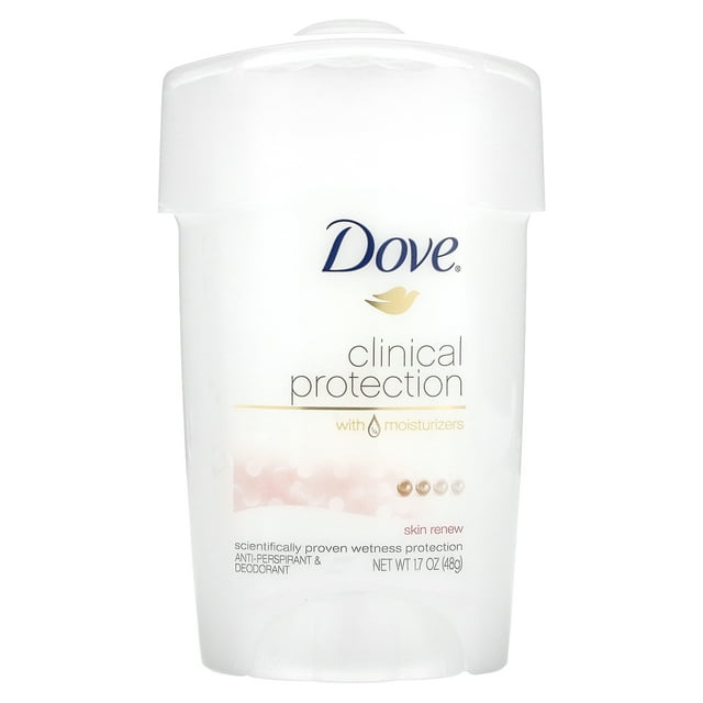 Dove, Clinical Protection, Prescription Strength, Anti-Perspirant Deodorant, Skin Renew, 1.7 oz (48 g) Pack of 3