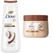 Dove Coconut Body Care Collection Body Wash & Body Scrub, 2 Count