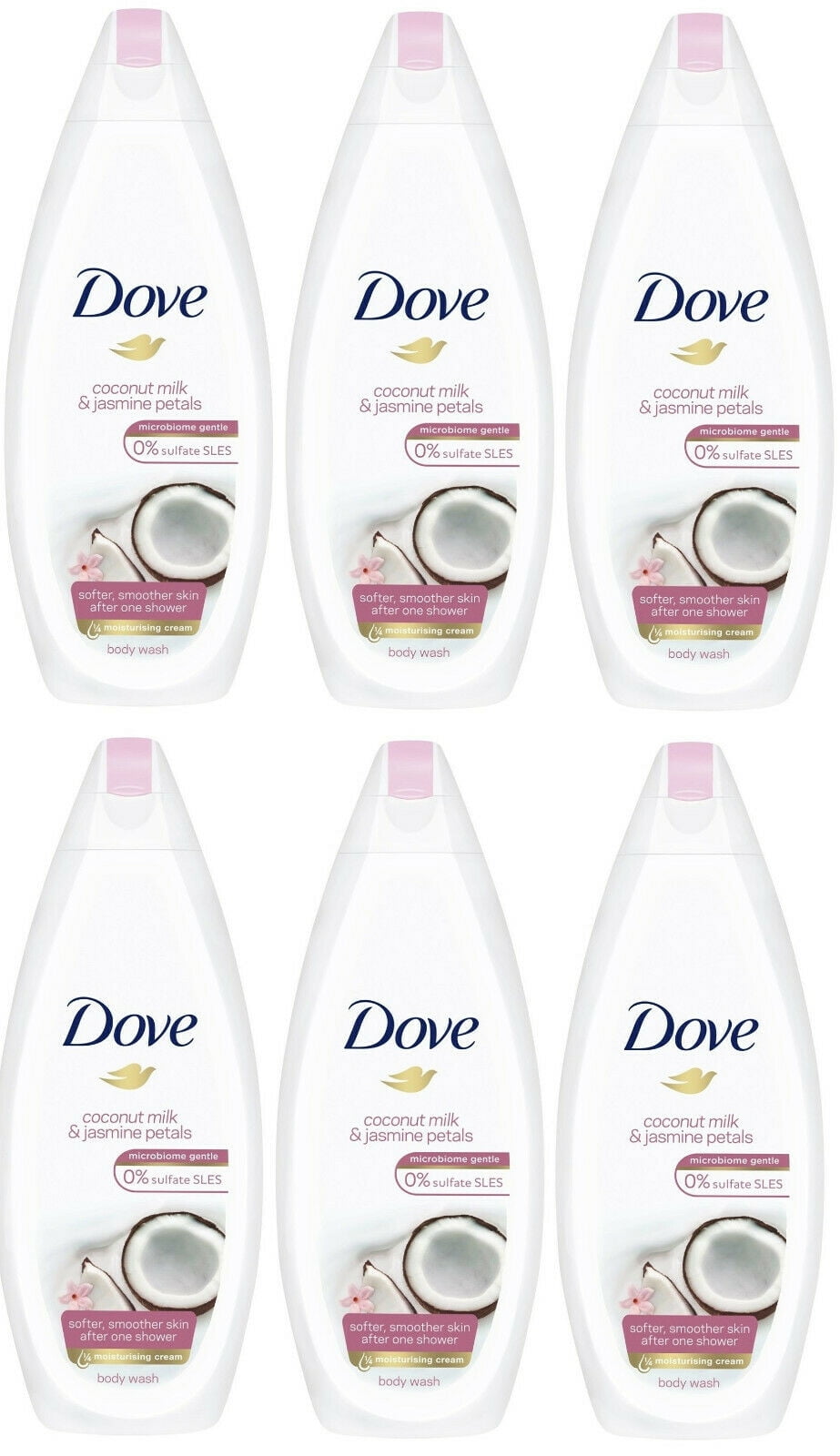 Dove Coconut Milk & Jasmine Petals Body Wash, 16.9 Ounce / 500 Ml (Pack