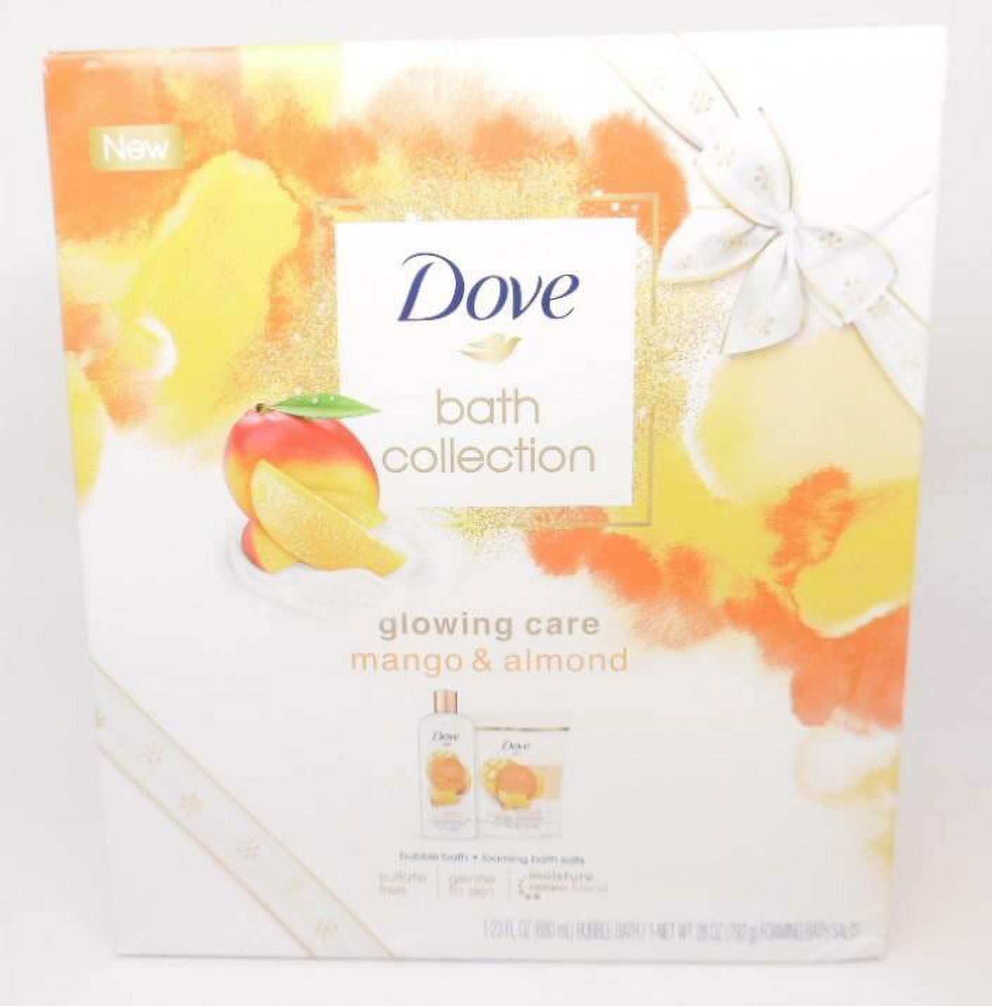 Dove Collection Glowing Care Bubble Bath & Foaming Bath Salts Set Mango