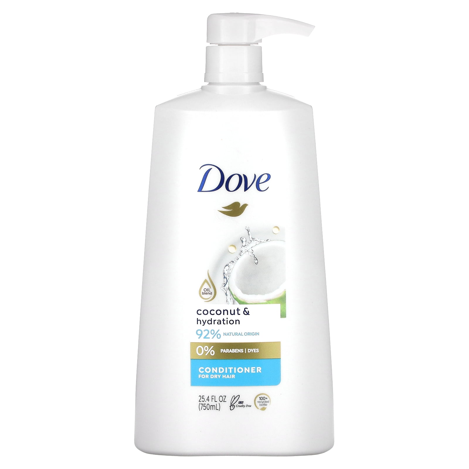 Dove Conditioner, For Dry Hair, Coconut & Hydration, 25.4 fl oz (750 ml