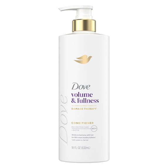 Dove Conditioner for Fine, Thin Hair Volume & Fullness with Bio-Protein Care Technology and Biotin, 18 Fl Oz