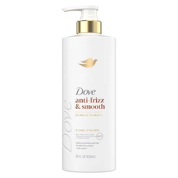 Dove Conditioner for Frizz-Prone Hair Anti Frizz & Smooth with Bio-Protein Care Technology and Shea Butter, 18 Fl Oz