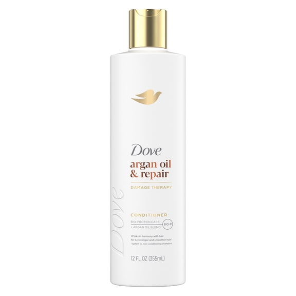 Dove Conditioner for Fine Hair Argan Oil & Repair with Bio-Protein Care Technology and Argan Oil Blend, 12 Fl Oz