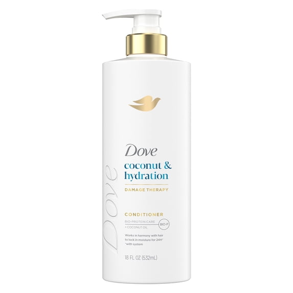 Dove Conditioner for Dry Hair Coconut & Hydration with Bio-Protein Care Technology and Coconut Oil, 18 Fl Oz