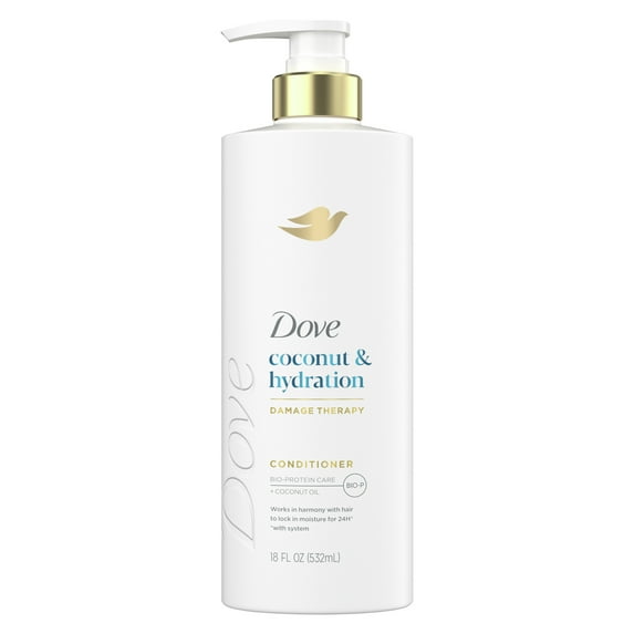 Dove Conditioner for Women Coconut & Hydration with Bio-Protein Care Technology and Coconut Oil, 18 fl oz