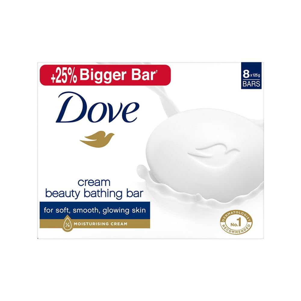 Dove Cream Beauty Bathing Soap Bar 125g Pack of 8) With