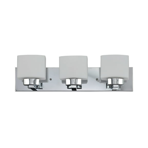 Design House Dove Creek 3-Light Dimmable Bathroom Vanity Light with Frosted Glass, Polished Chrome