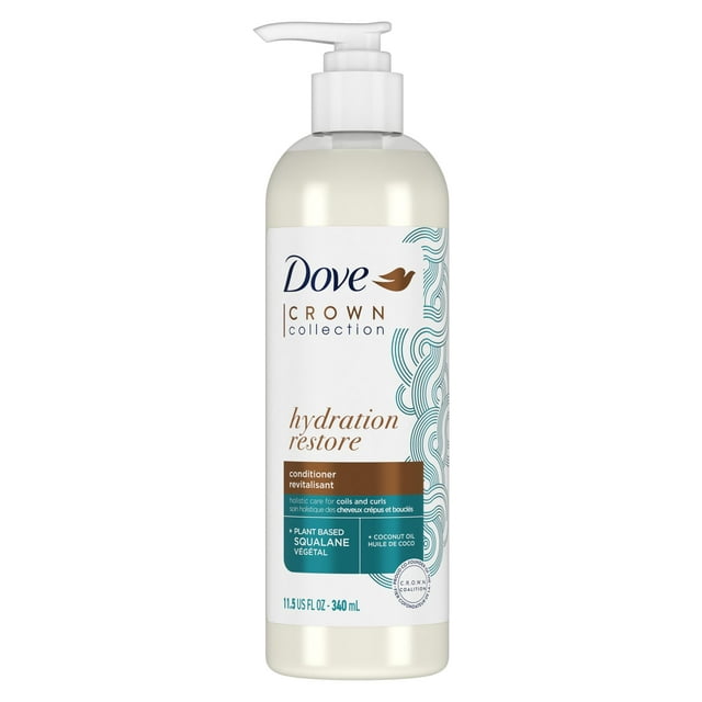 Dove Crown Collection Hydration Restore Detanglers for Curly Hair with Coconut Oil, 11.5 fl oz