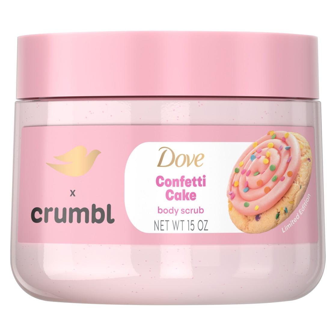 Dove Crumbl Body Scrub Birthday Cookie, 15 oz