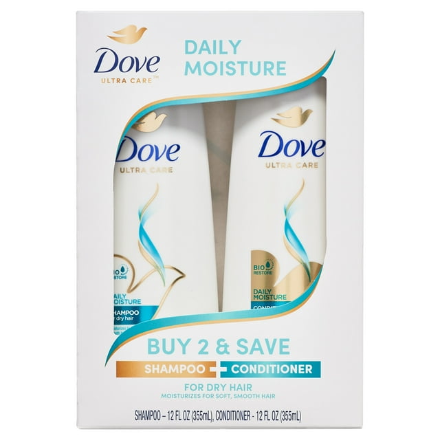 Dove Daily Moisture Nourishing Shampoo and Conditioner Set, 12 oz