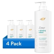 4 pack Dove Damage Therapy Derma 2in1 Shampoo & Conditioner for Flaky Scalp Calming Relief with Pyrithione Zinc and Aloe Vera, 18 Fl Oz