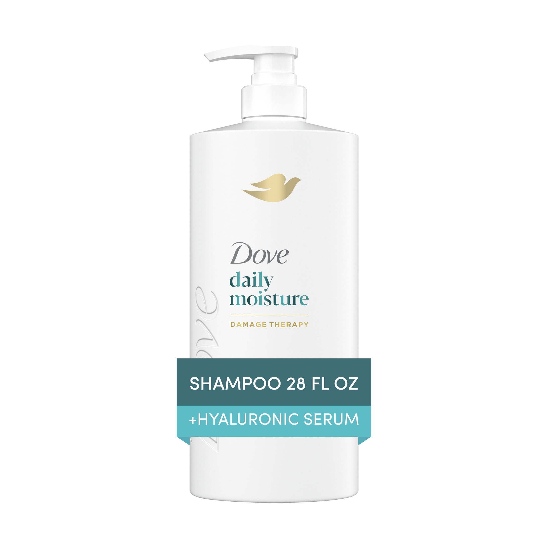 Dove Daily Moisture Shampoo for Smoothness, with Hyaluronic Acid, 28 oz