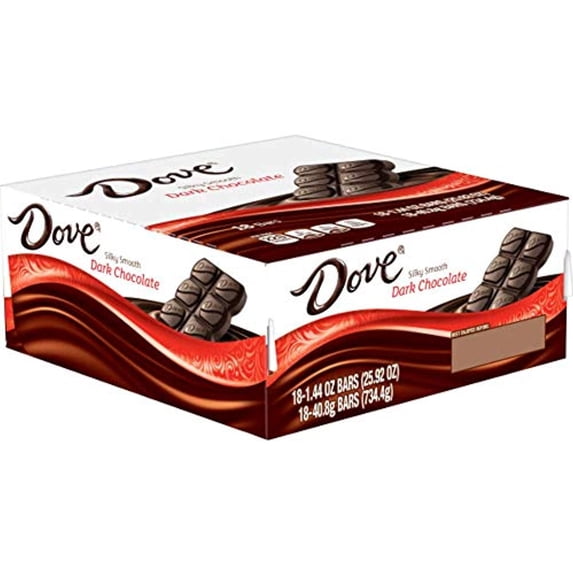 Dove Dark Chocolate Bar (18 count) - 2 PACK